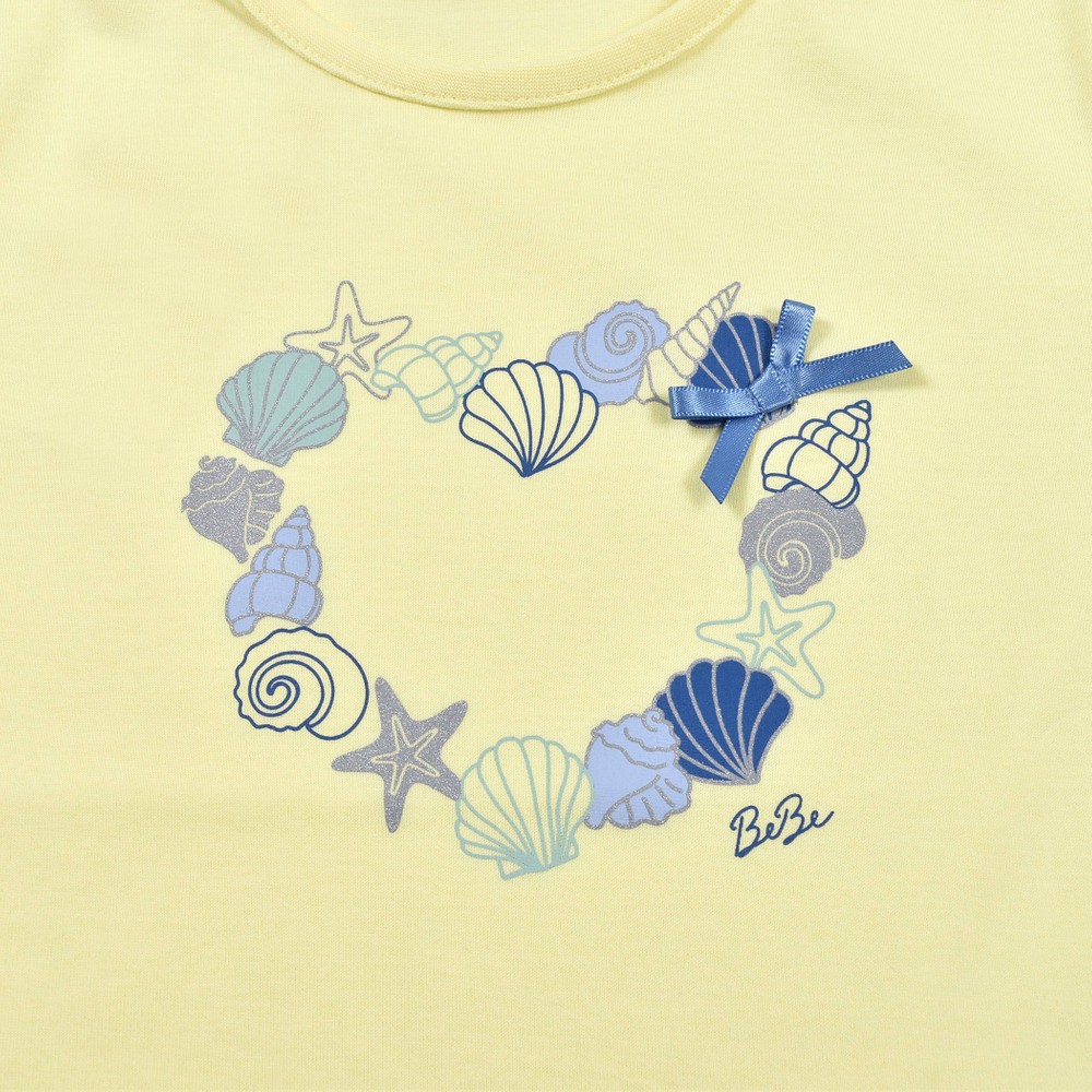 シェル プリント ハート グリッター 半袖 Tシャツ (90~140cm) ピンク 130cm