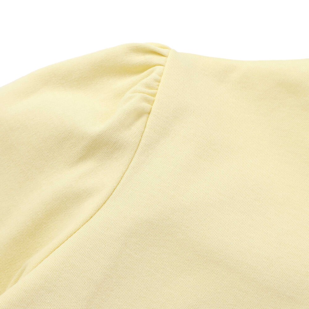 フラワーロゴ刺しゅうスカラップスムース長袖Tシャツ(90~150cm) イエロー 90cm