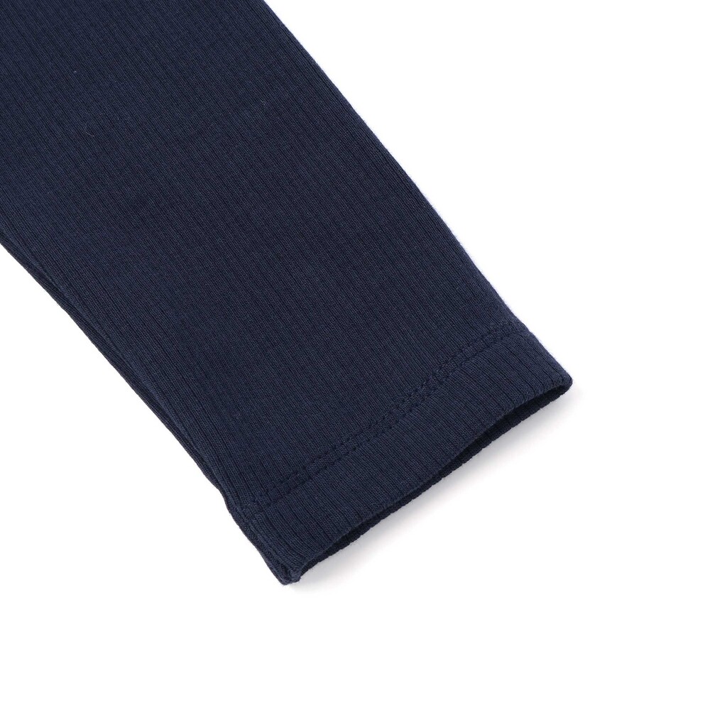 【限定商品】リブ+チェックドッキング長袖ワンピース(95~150cm) ネイビー系 95cm