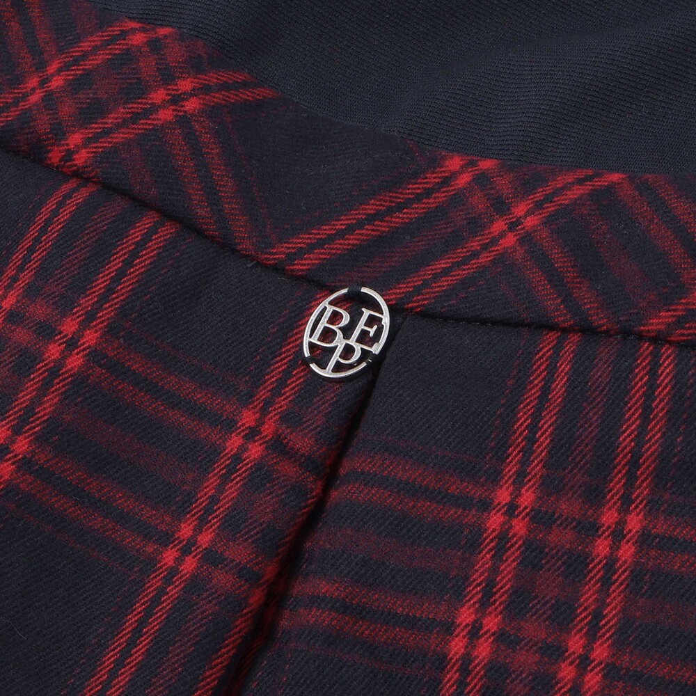 【限定商品】ポンチチェックドッキングワンピース(95~150cm) レッド系 95cm