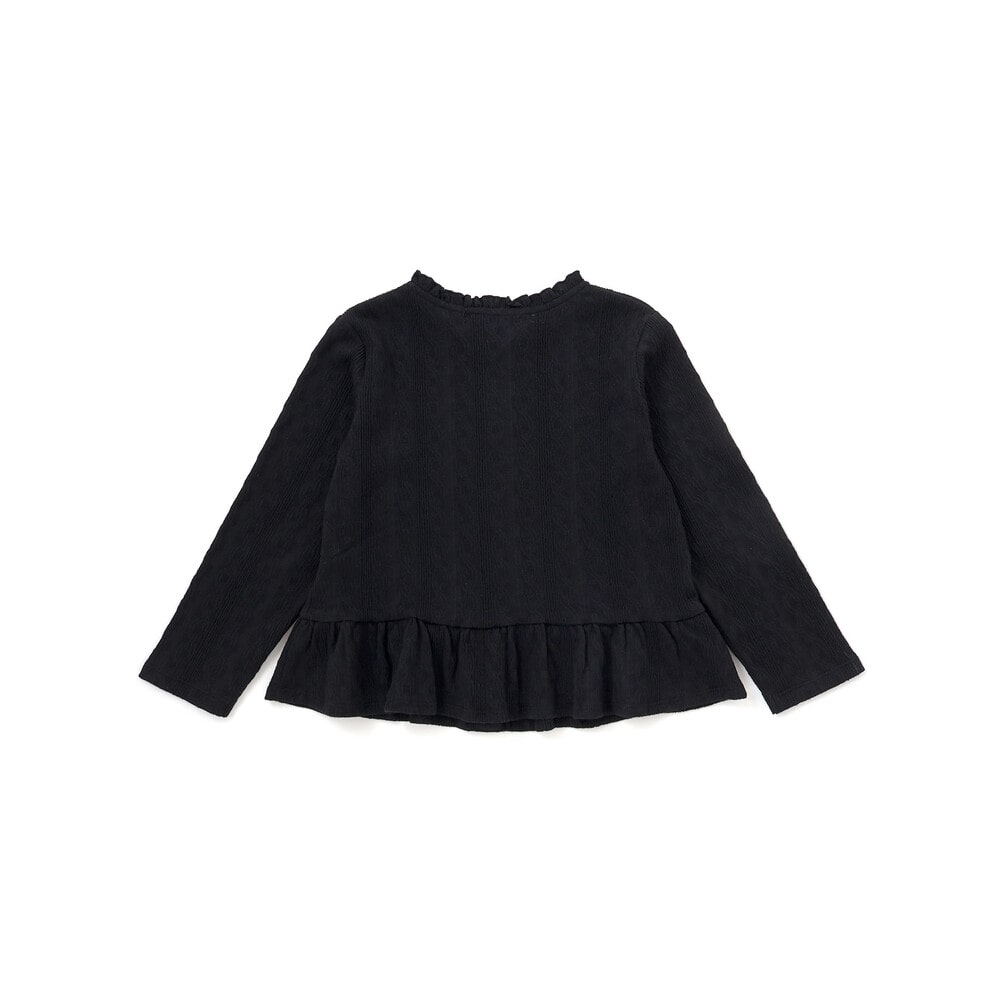 【限定商品】ペプラムカーディガン(95~150cm) ブラック 95cm