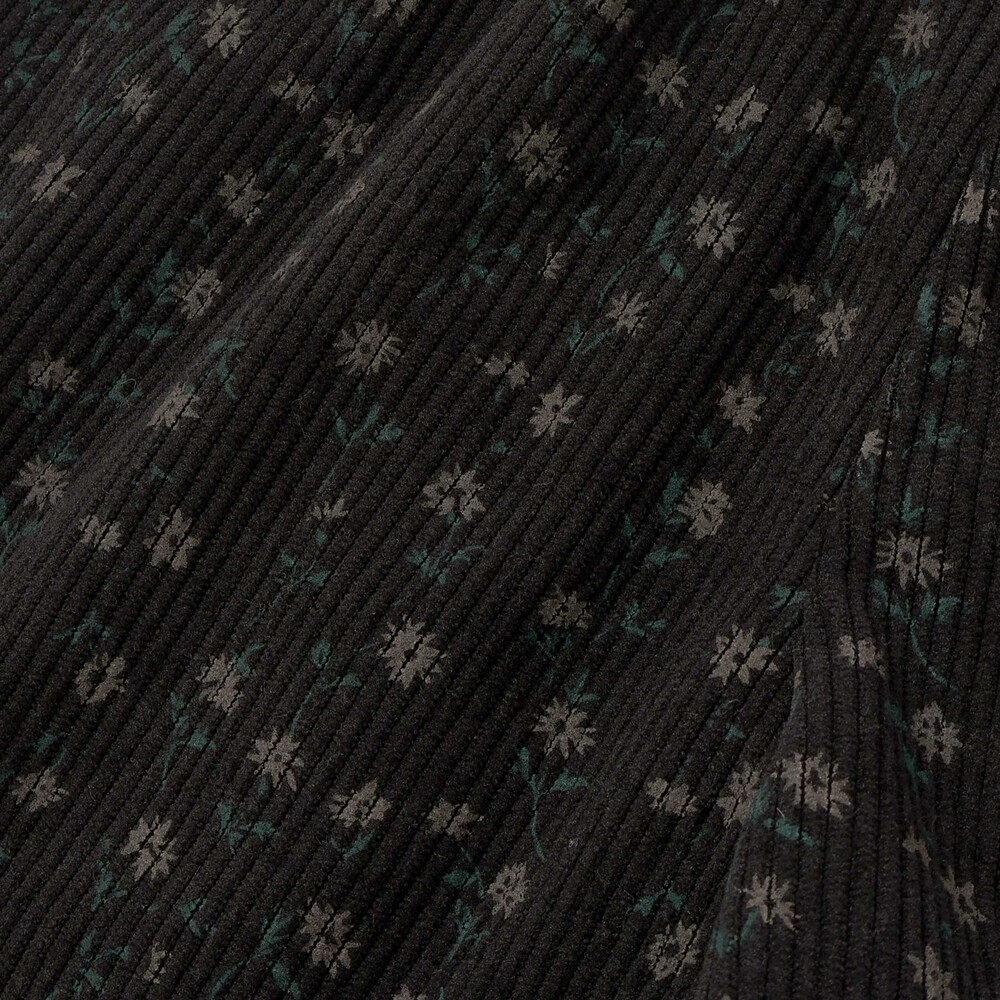 【限定商品】コールテン花柄&粒柄キュロット(95~150cm) ブラック系 95cm
