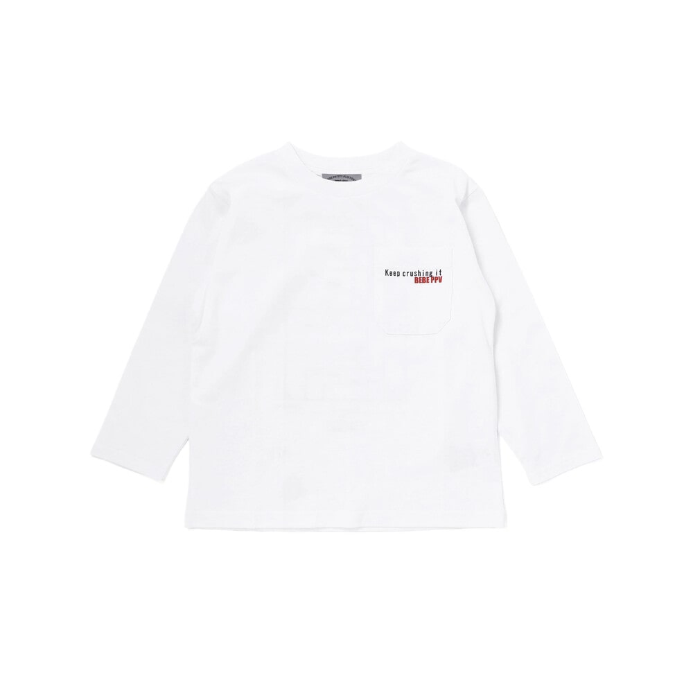 【限定商品】サッカーバックプリントロングTシャツ(95~160cm) ホワイト 95cm