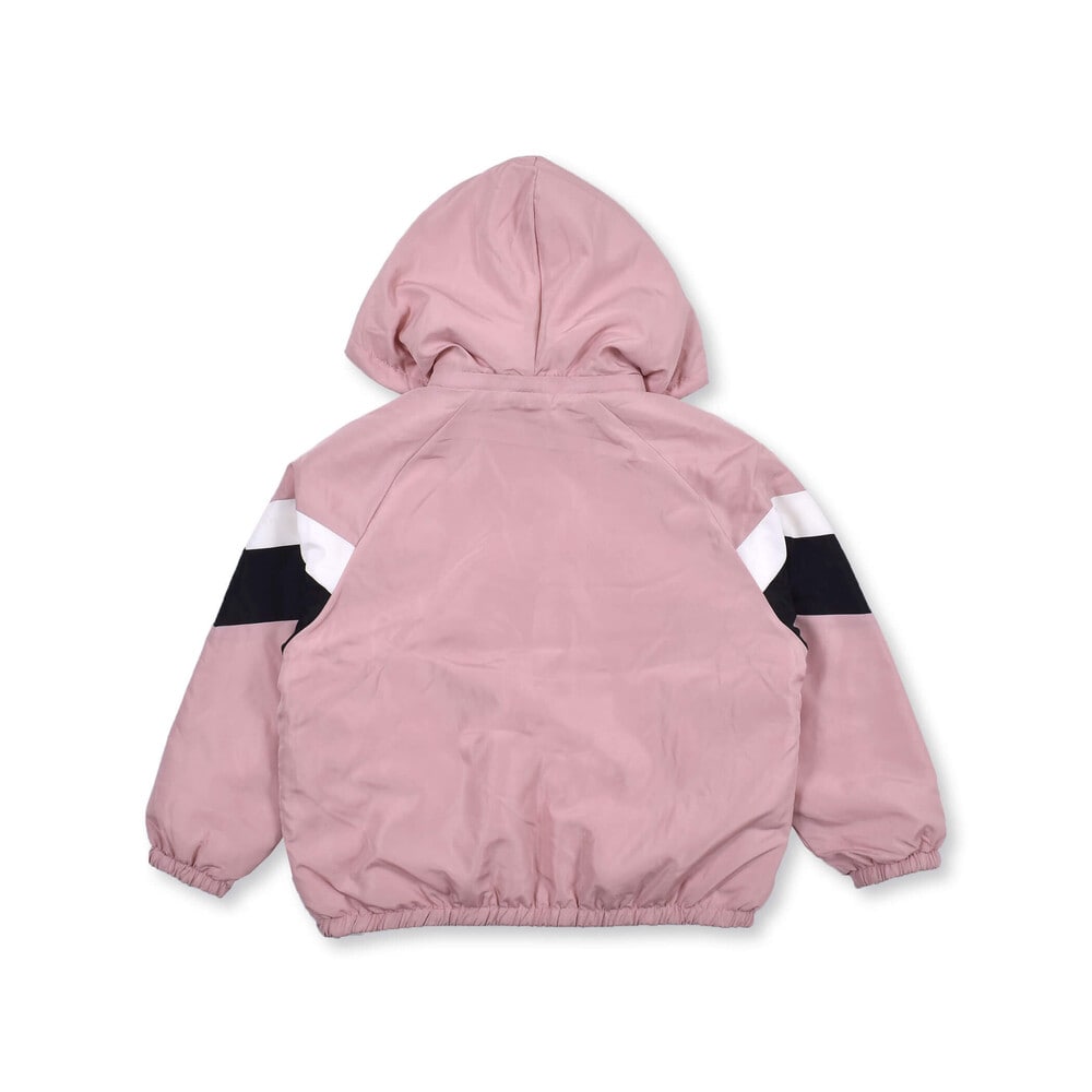 【ニコ☆プチ掲載】 ライン 入り タフタ 裏 ボア リバーシブル 長袖 パーカー (130~160cm) ピンク 130cm