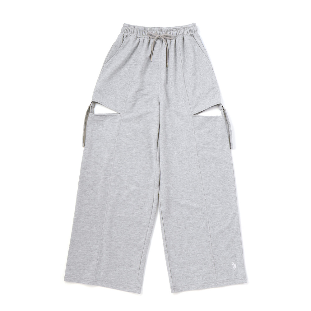 サイドカットアウトカーゴワイドパンツ(130~160cm) ブラック 130cm