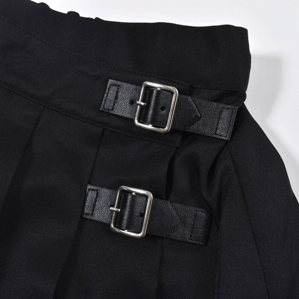 【ニコ☆プチ掲載】 プリーツ 巻き スカート パンツ(130cm~160cm) ブラック 130cm