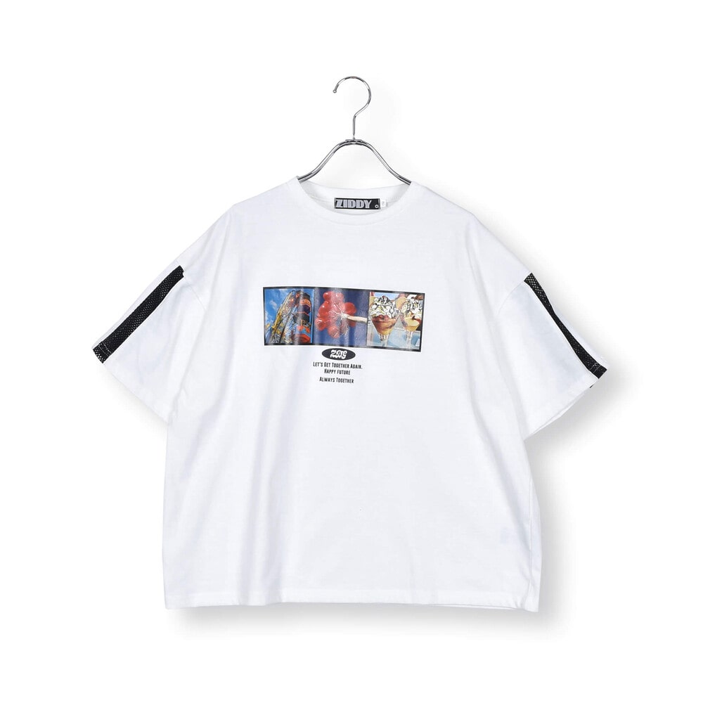 TEDDY MINI＆FLOWERプリント 半袖BIGTシャツ90