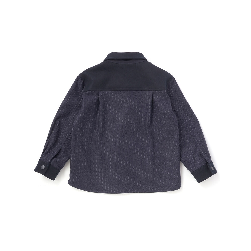 ストライプ長袖ジャケットシャツ(95~150cm) ブラウン系 95cm