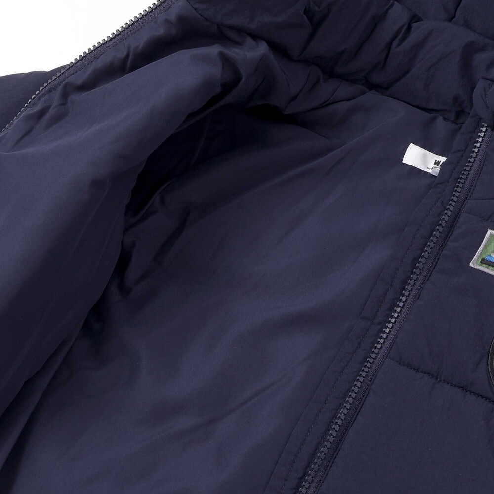 【撥水加工】ワッペンデザイン中綿フードジャケット(110~160cm) ボルドー 110cm