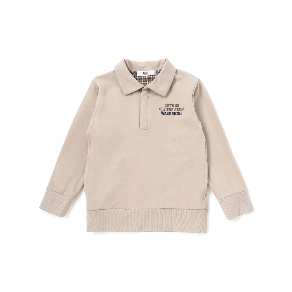 襟付き裏チェックトレーナー(110~160cm) ネイビー 110cm