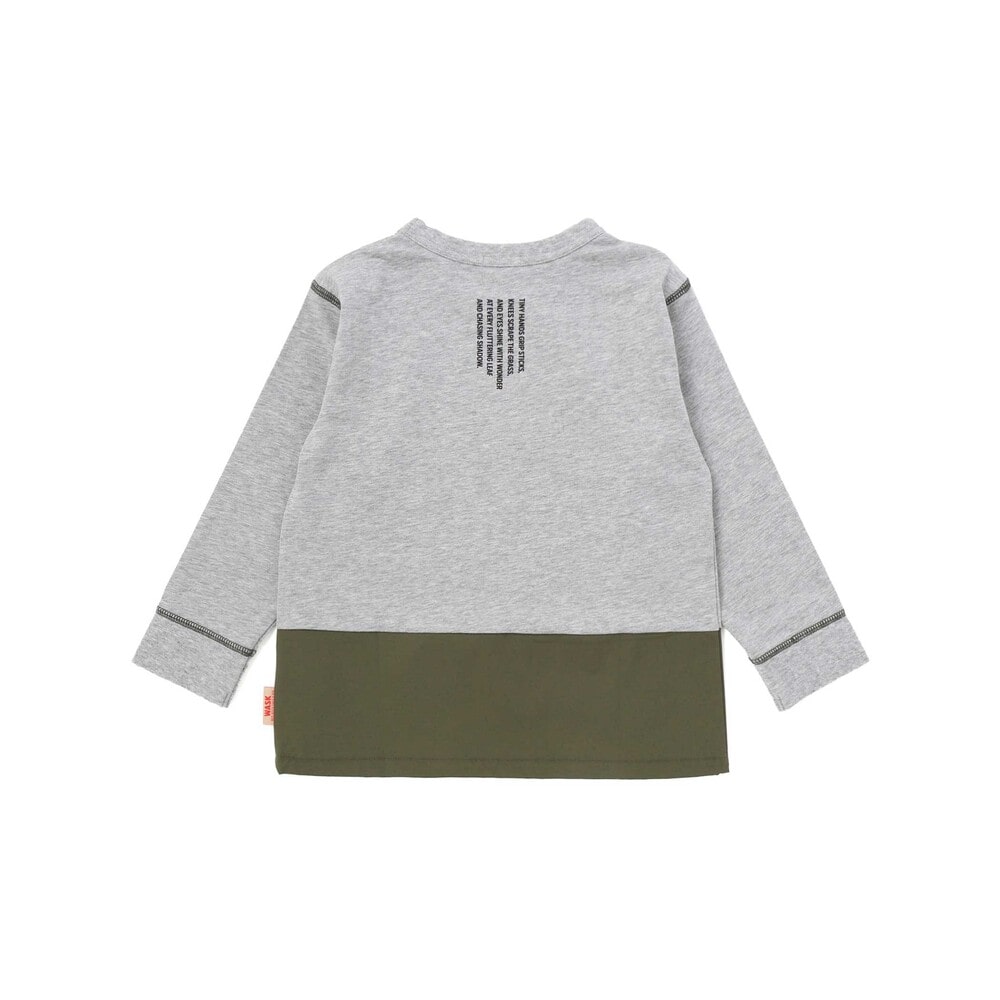 リップストップ切替カレッジロゴTシャツ(100~160cm) グレー 100cm