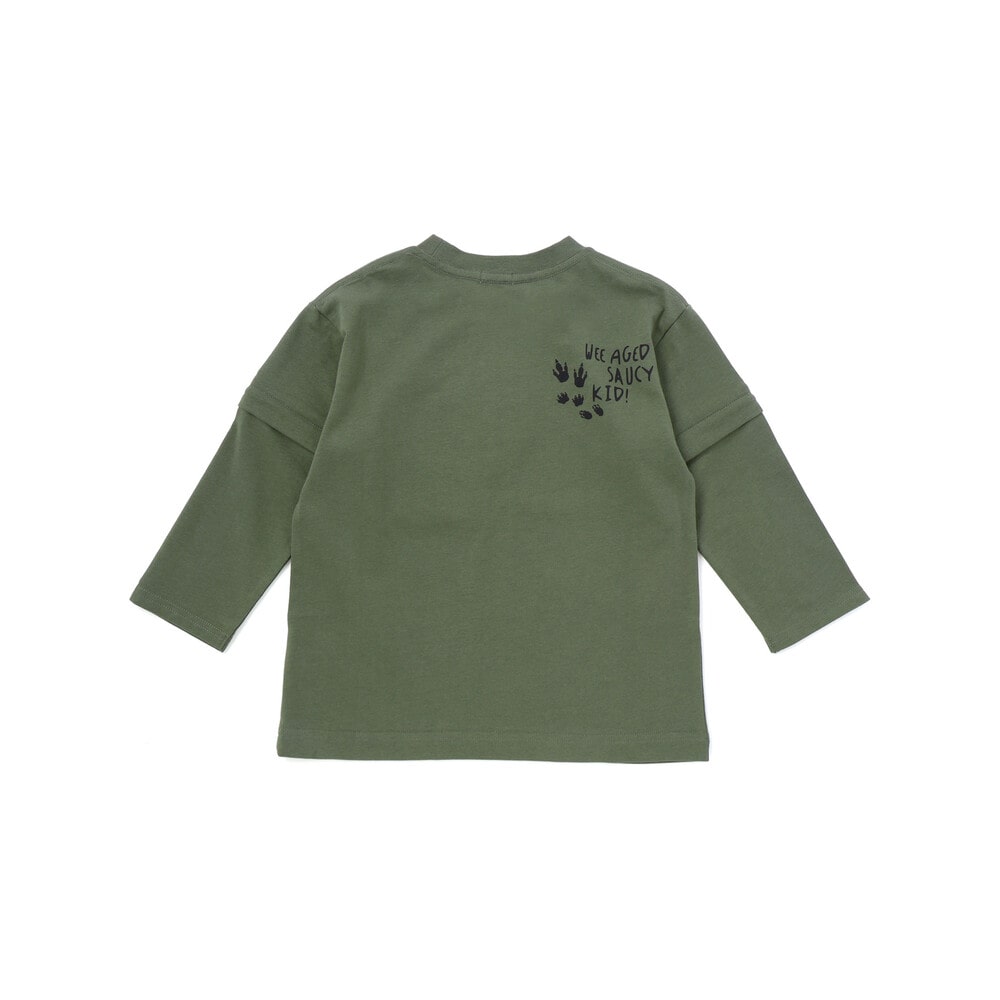 2WAYティラノサウルス刺しゅうビッグTシャツ(80~160cm) ブルー 80cm