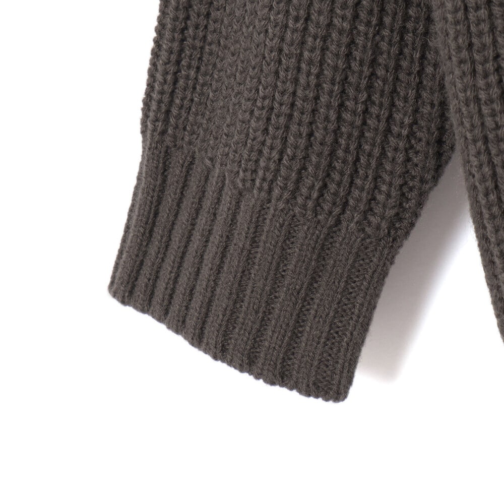 片畦編みロゴ入りセーター親子お揃い(95~140cm) グレー S(95-110cm)