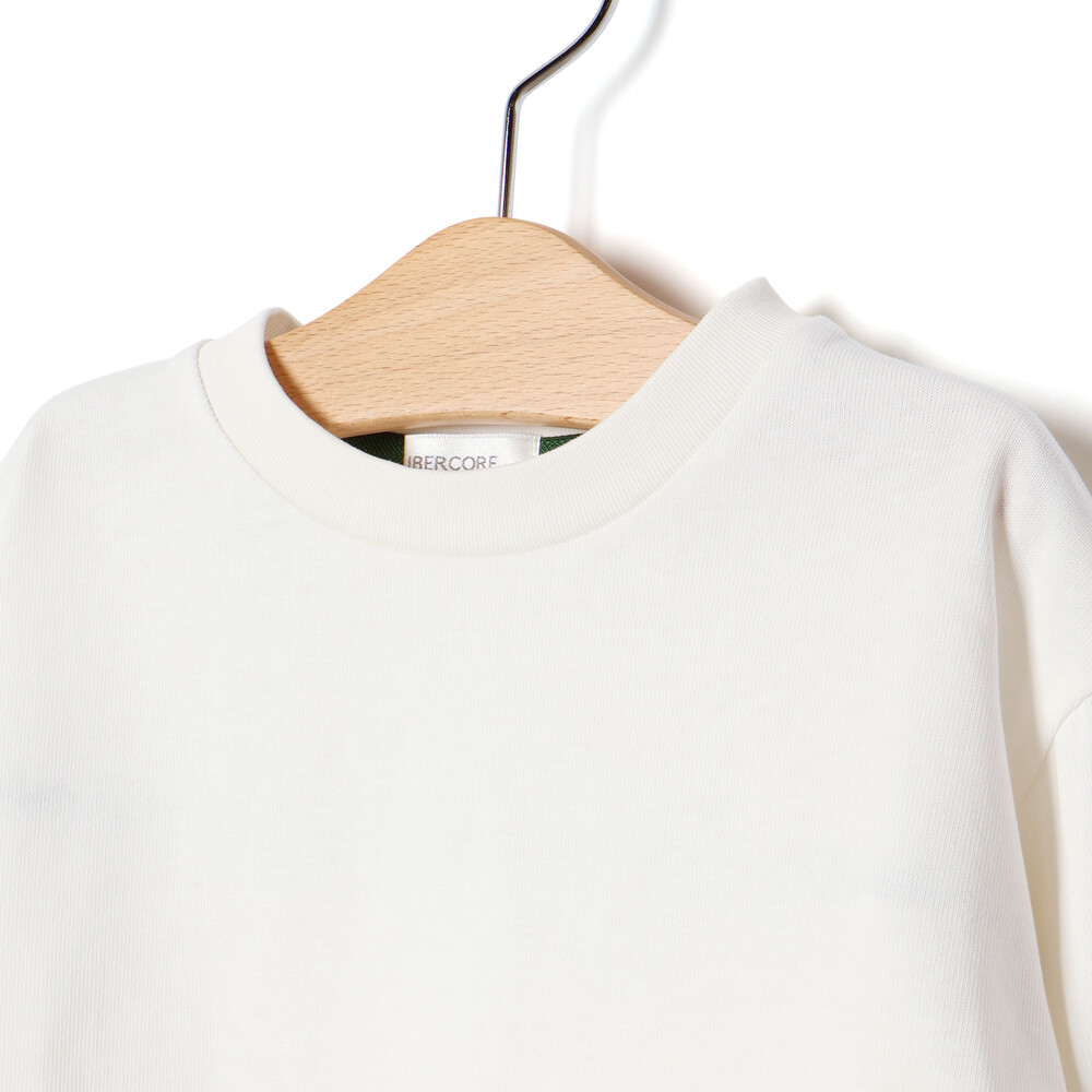 ヘビーオンスカラーステッチ切り替え天竺長袖Tシャツ 親子お揃い(110~140cm) ホワイト M(110~125cm)