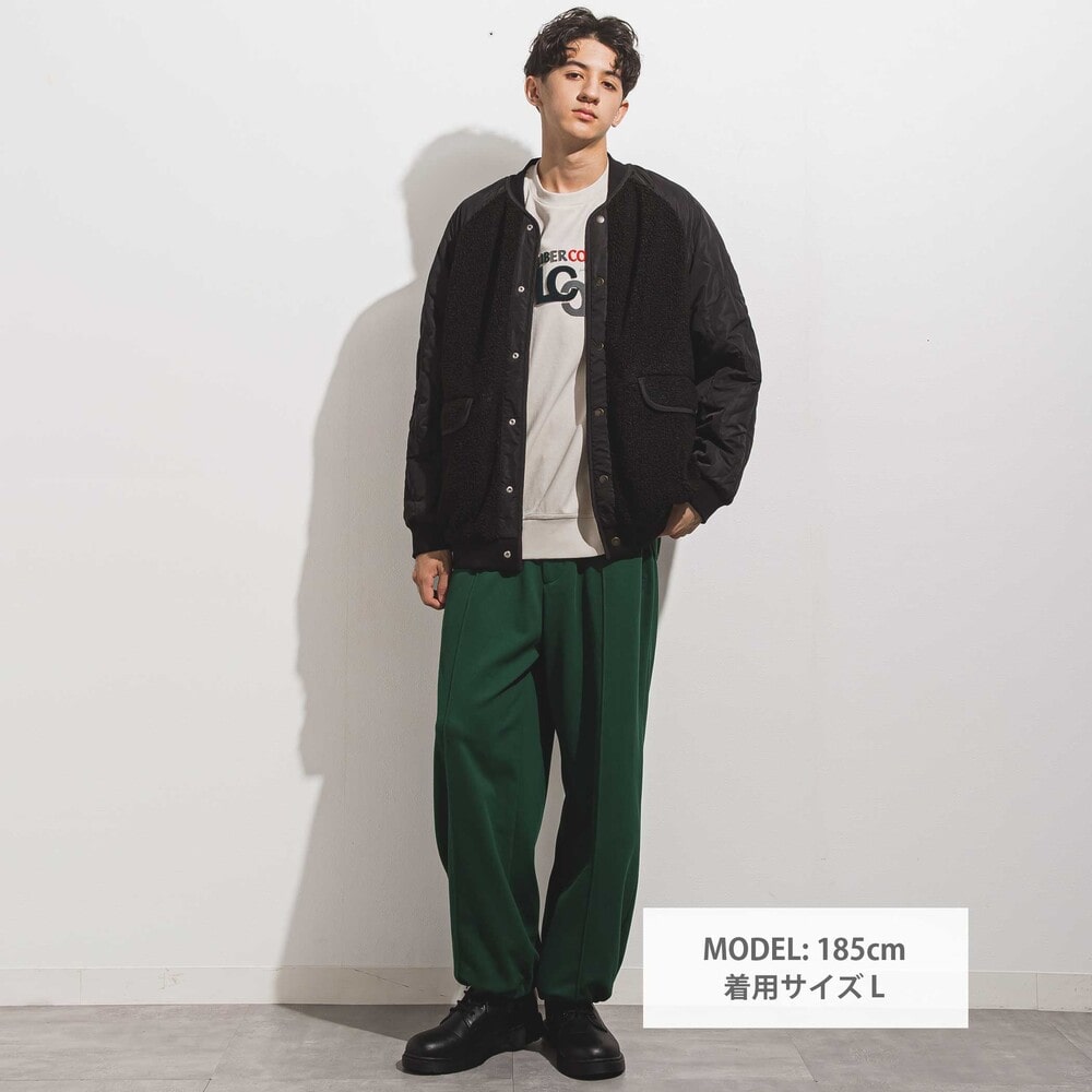 ボアタフタキルト×チェック リバーシブルブルゾン 親子お揃い 大人(140~175cm) ブラック系 S(140~150cm)