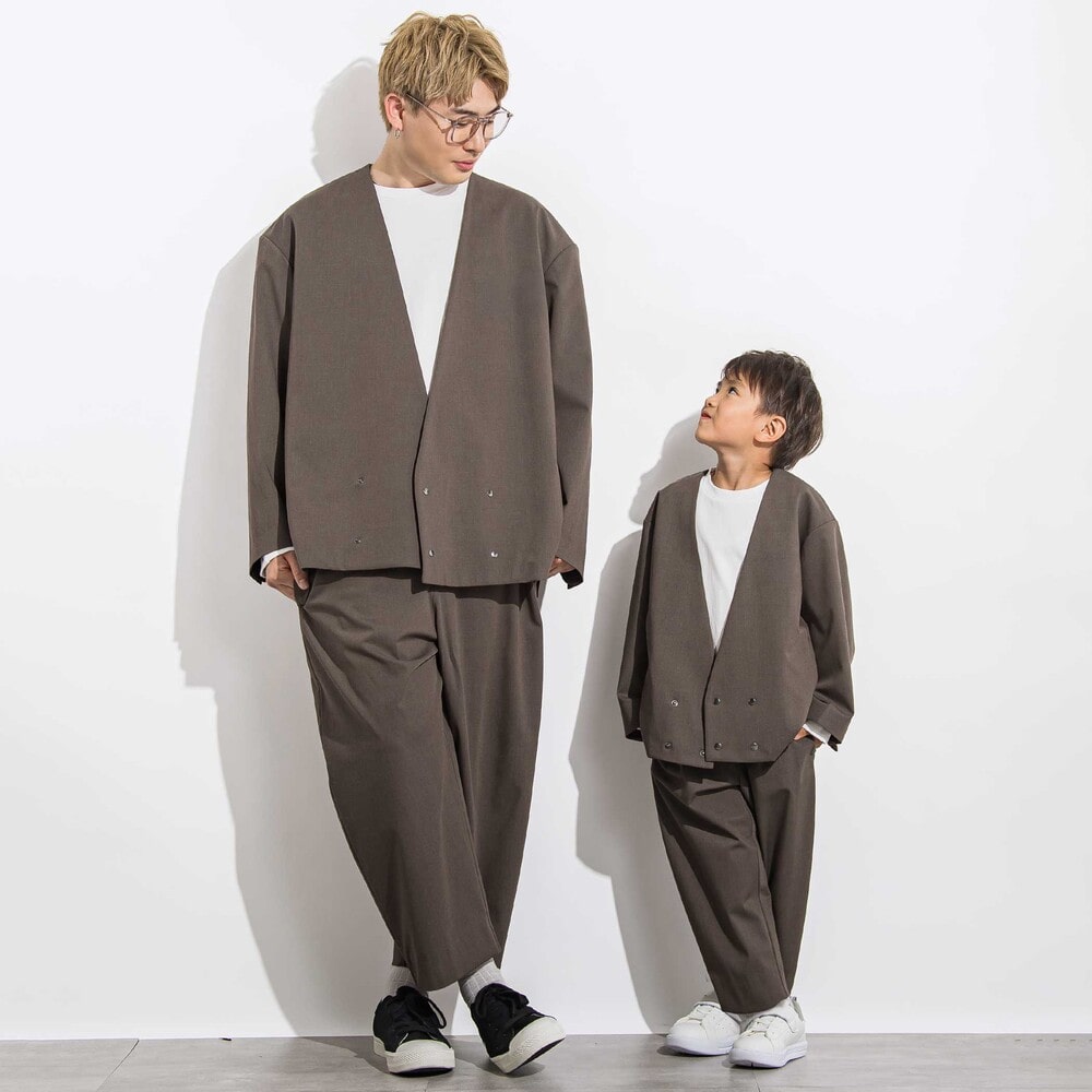 サージリラックスバレルロングパンツ 親子お揃い 大人(140~175cm) ブラック S(140~150cm)