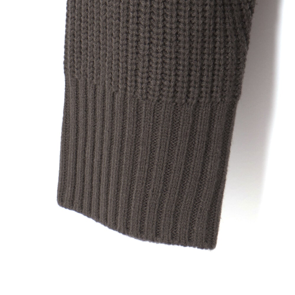 片畦編みロゴ入りセーター大人親子お揃い(145~175cm) グレー M(145-160cm)