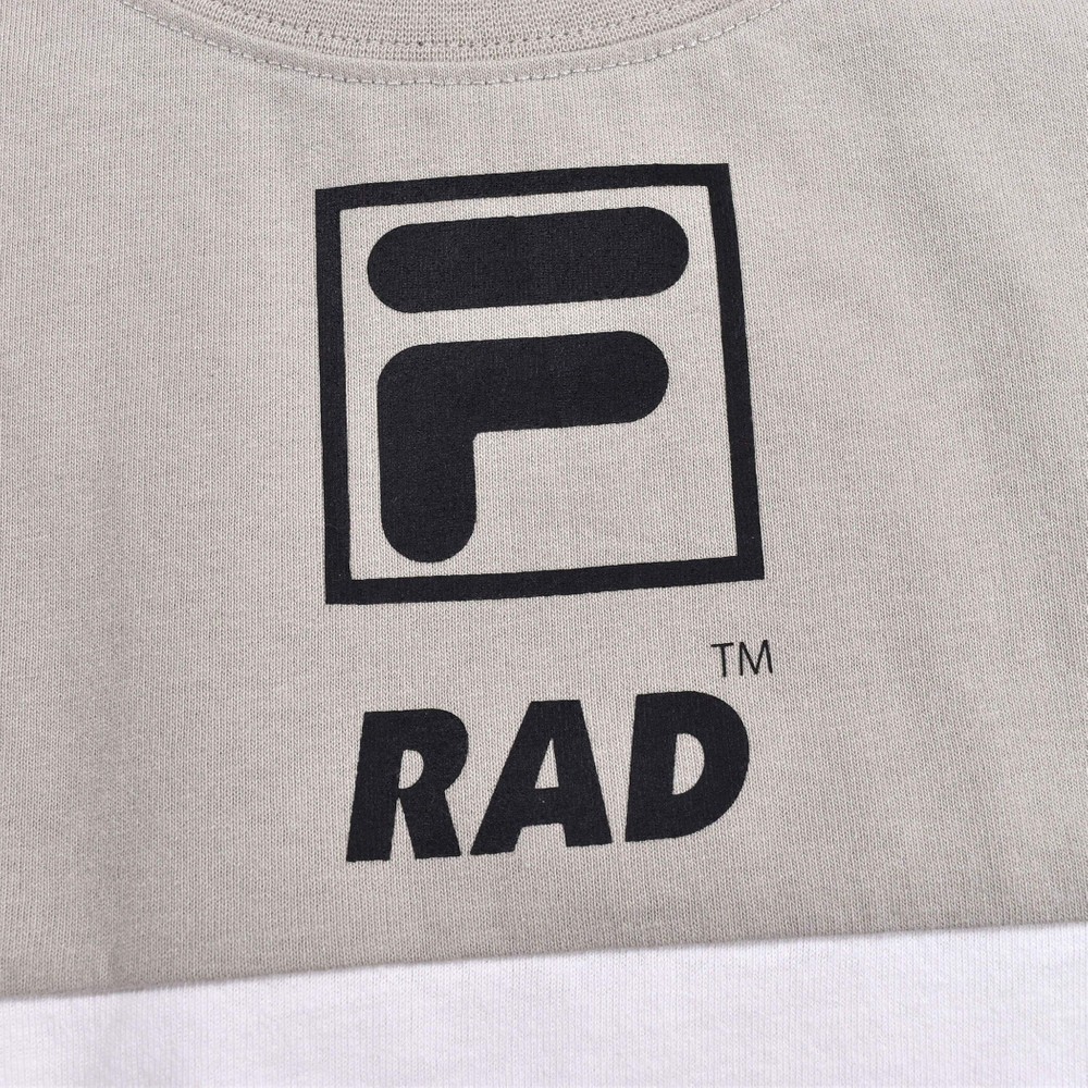 【 FILA × RADCUSTOM 】カラー切り替え ロゴマーク Tシャツ(120~160cm) レッド系 160cm