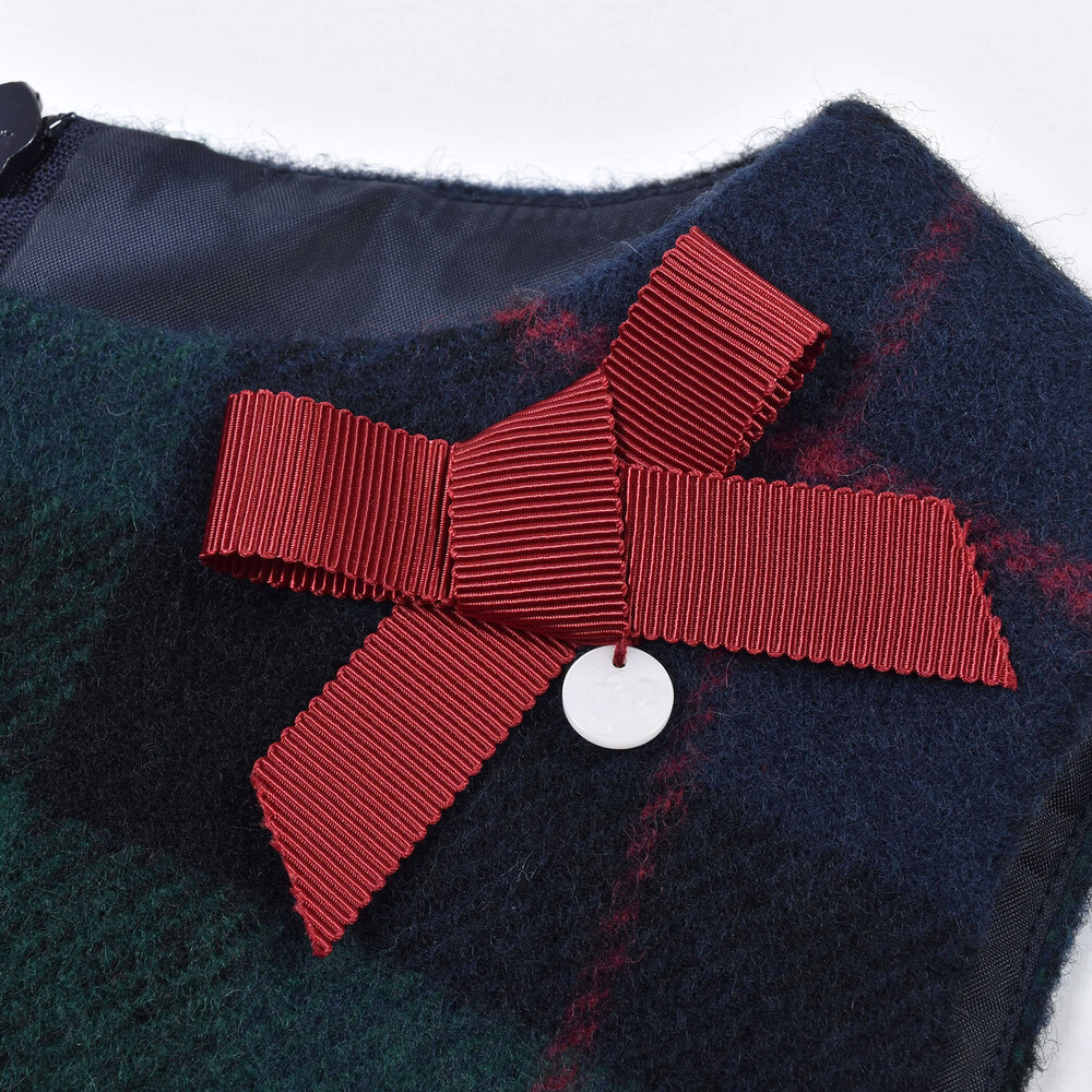 【 お揃い 】 【 日本製 】 シャギー チェック ジャンパースカート (90~140cm) ネイビー系 90cm