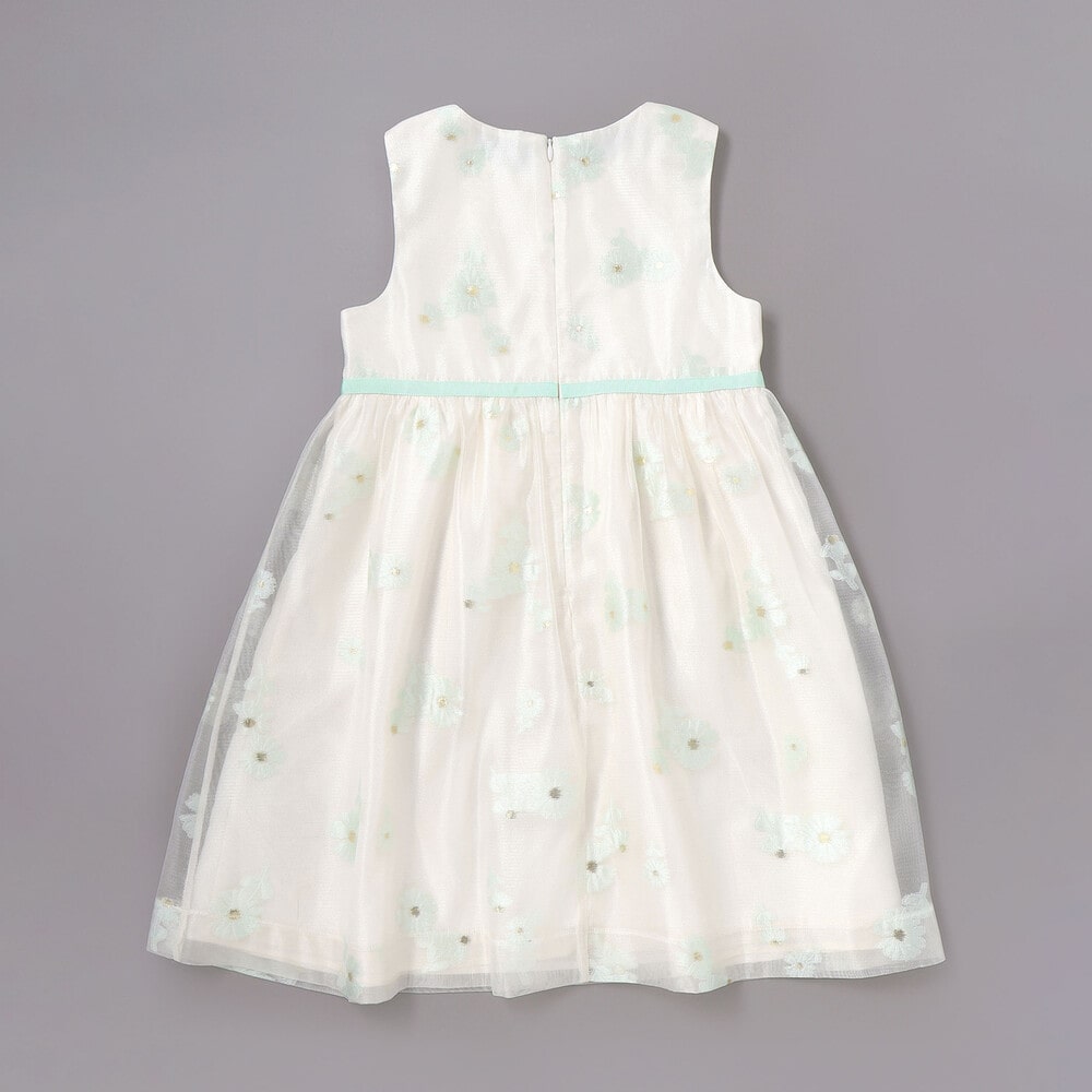 ラメオーガンジーフラワージャンパースカート(100~130cm) グリーン系 100cm