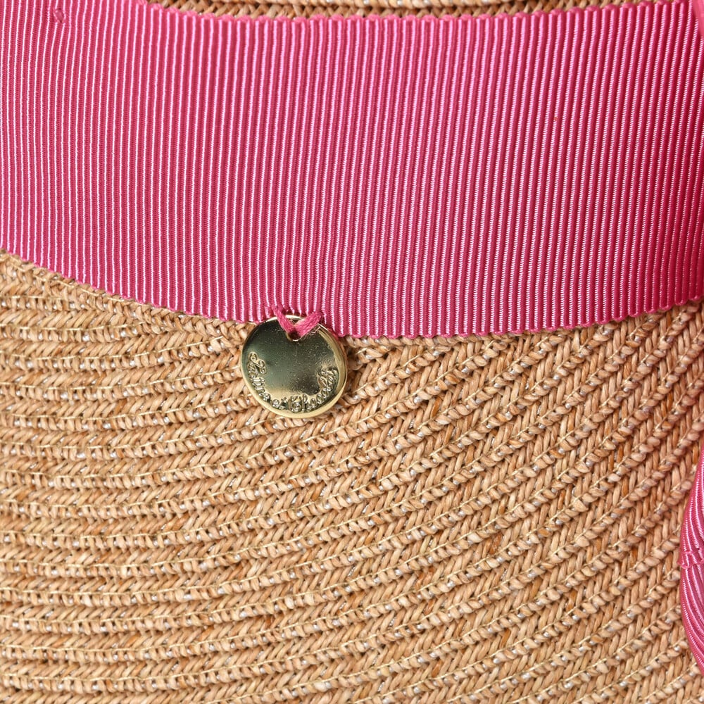 大きいリボン付きペーパーブレードハット(52~56cm) ホワイト 52cm