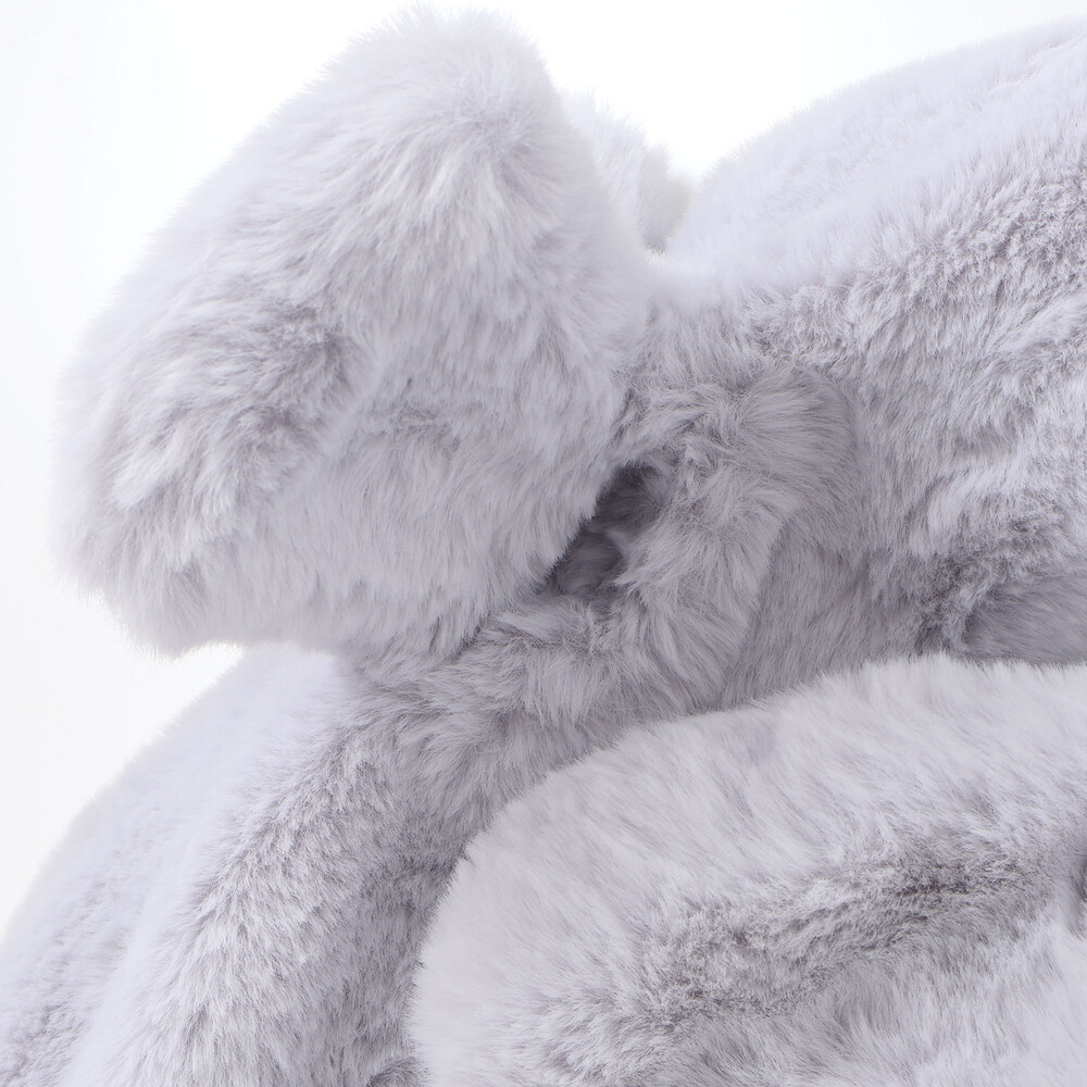 リボンふわふわファーマフラー オフホワイト ワンサイズ