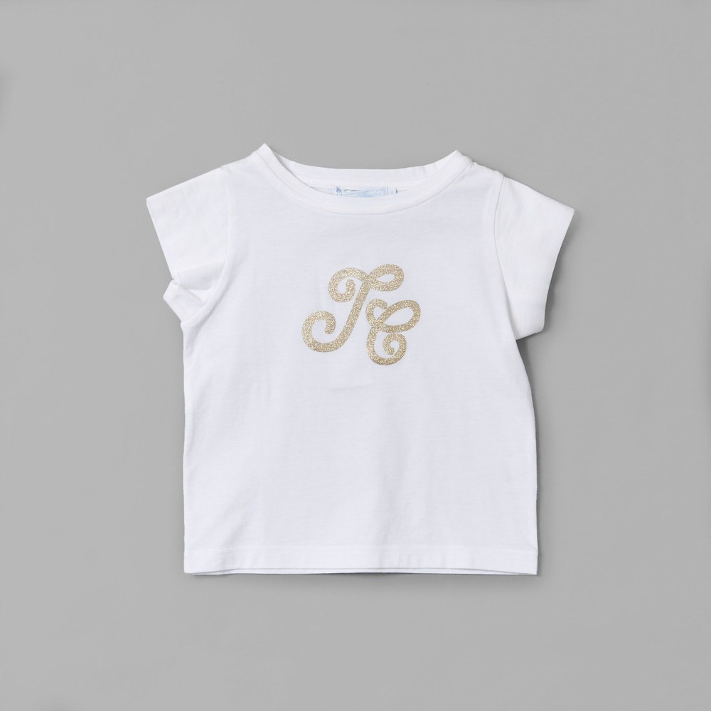 TCロゴ グリッター プリント 半袖 Tシャツ (90~140cm) ネイビー 90cm