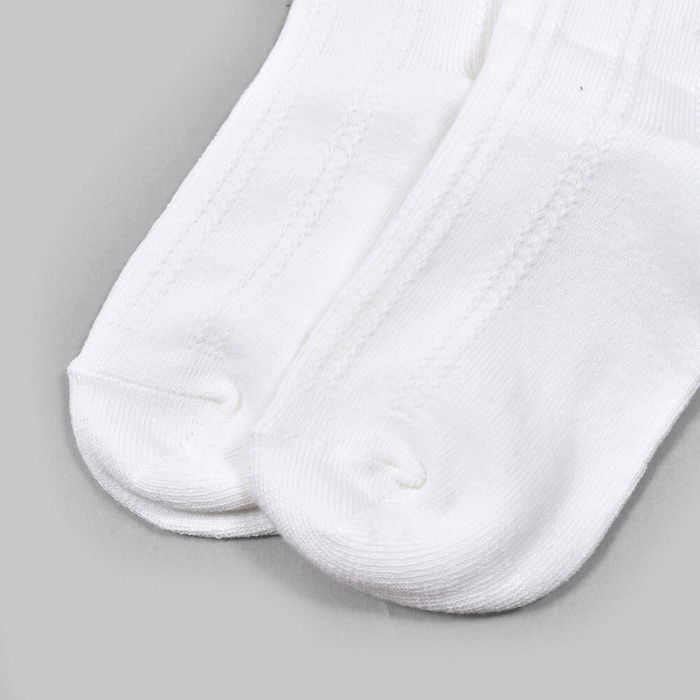 日本製 レース ハイソックス (13~21cm) オフホワイト 17-19cm