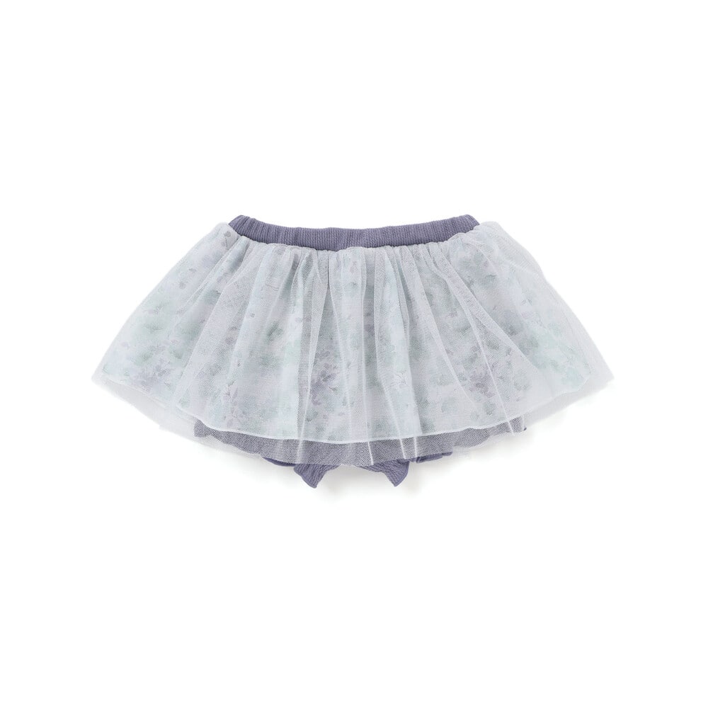 【お揃い】チュールフラワースカートブルマ(60~90cm) ベージュ系 ワンサイズ