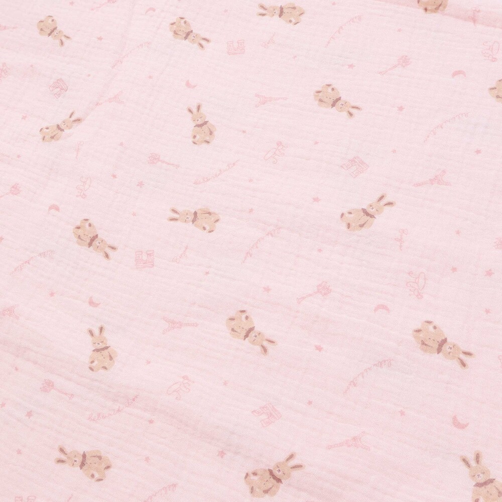 【お揃い】ガーゼアニマルプリントスタイ ベージュ系 ワンサイズ