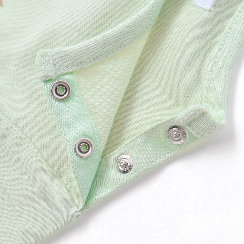 【お揃い】森のどうぶつプリント半袖Tシャツ(70~90cm) グリーン S(70-80cm)