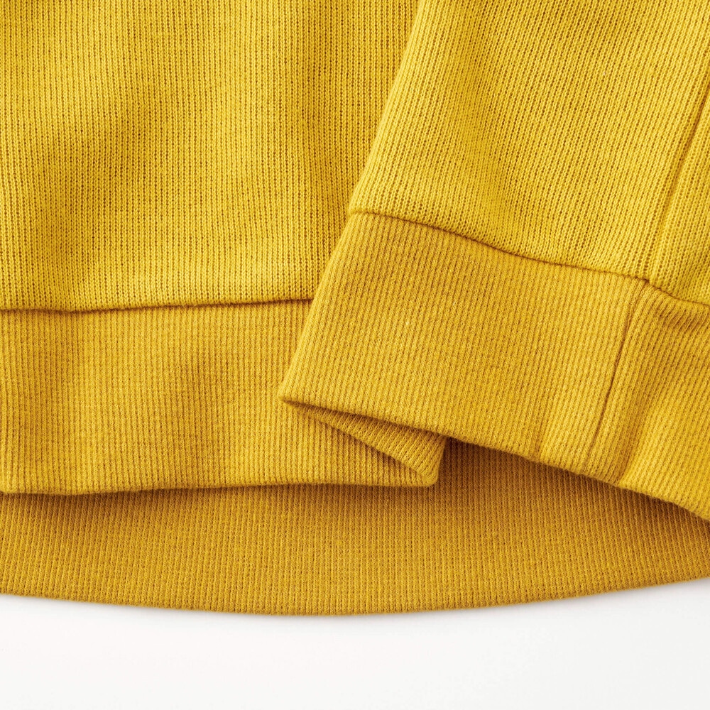 【お揃い】起毛トナカイ柄袖切り替えトレーナー(80~130cm) イエロー 80cm