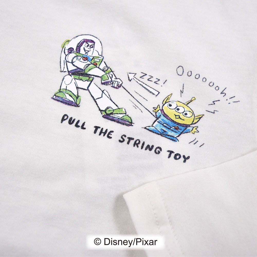トイ ストーリー ポイントプリント ロングtシャツ ディズニー ピクサー ウッディ バズ ブルズアイ エイリアン 80cm 130cm 80cm ホワイト トップス 子供服べべの公式通販サイト Bebe Mall