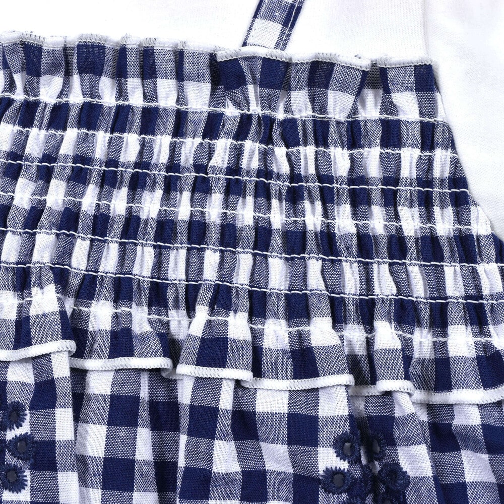 ギンガムチェック 刺繍 ドッキング Tシャツ 80 130cm 110cm ピンク トップス 子供服べべの公式通販サイト Bebe Mall