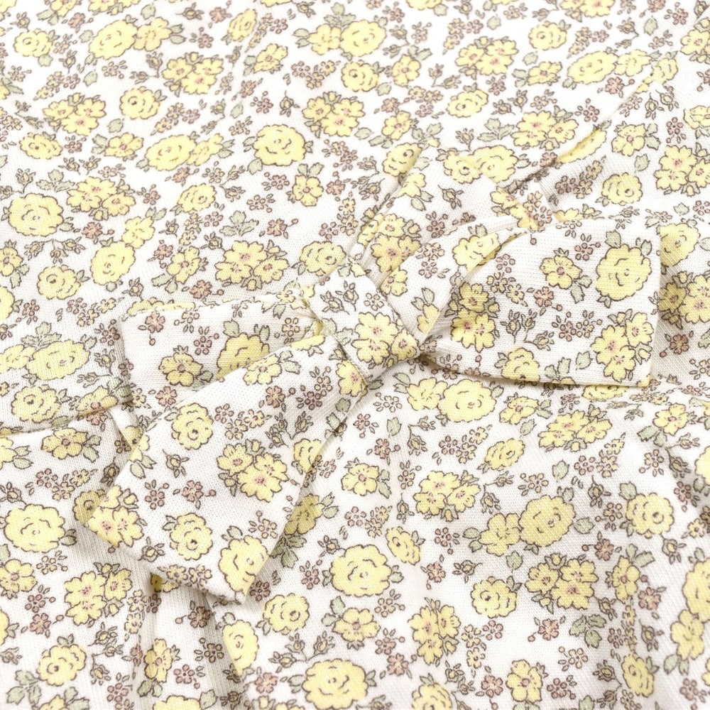 花柄 柄 ウエスト リボン ワンピース (80~130cm) イエロー系 110cm