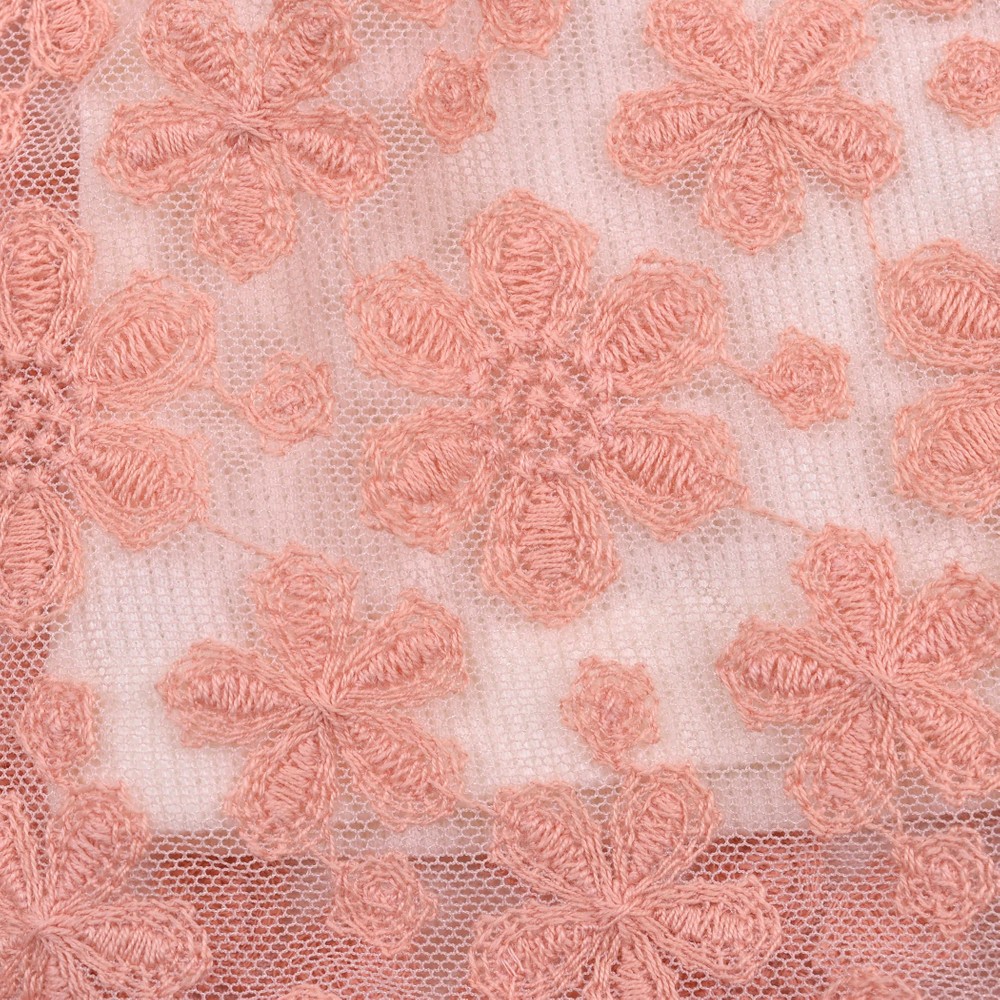 花柄 チュール ドッキング ワンピース (80~130cm) オフホワイト 130cm