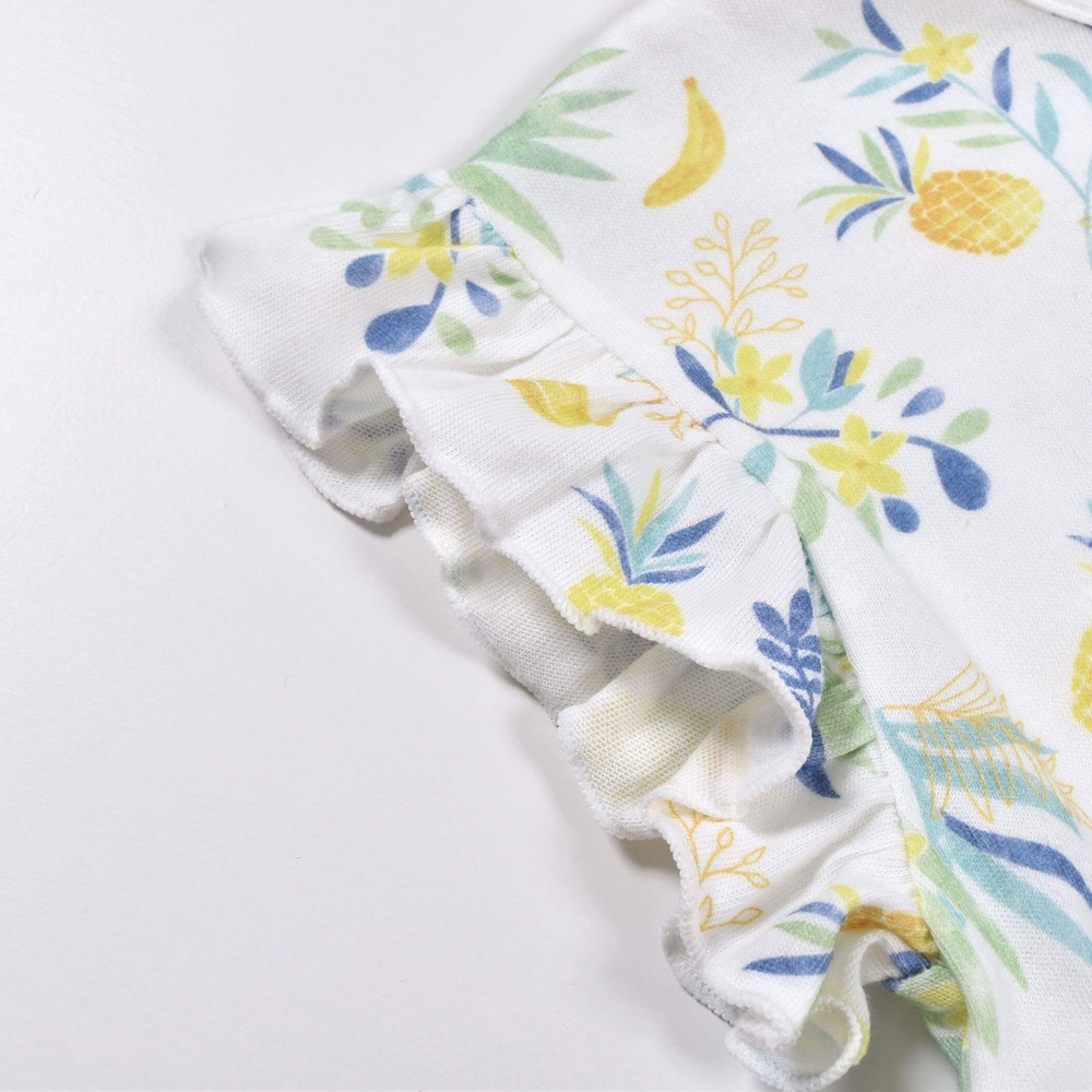 ボタニカル柄 フリル ワンピース(80~130cm) ベージュ系 120cm