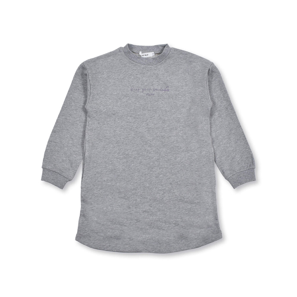 バック プリント 裏毛 トレーナー ワンピース (80~130cm) グレー 90cm