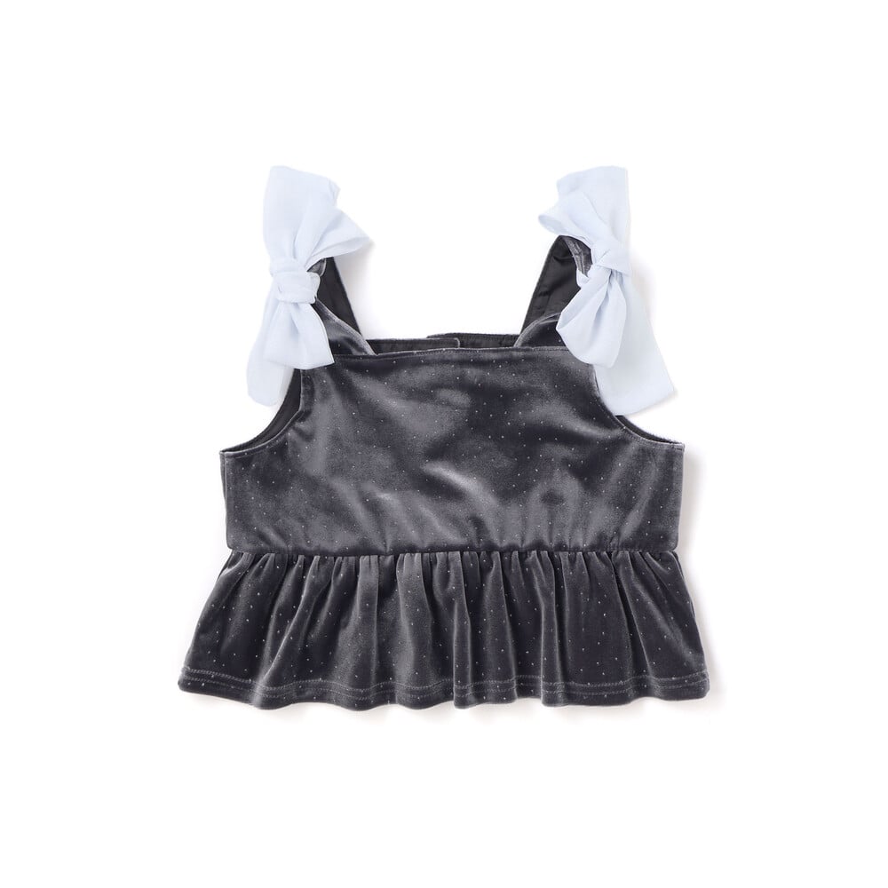 きらめくラメドットベロアビスチェセットアップ(90~130cm) ブラウン 90cm