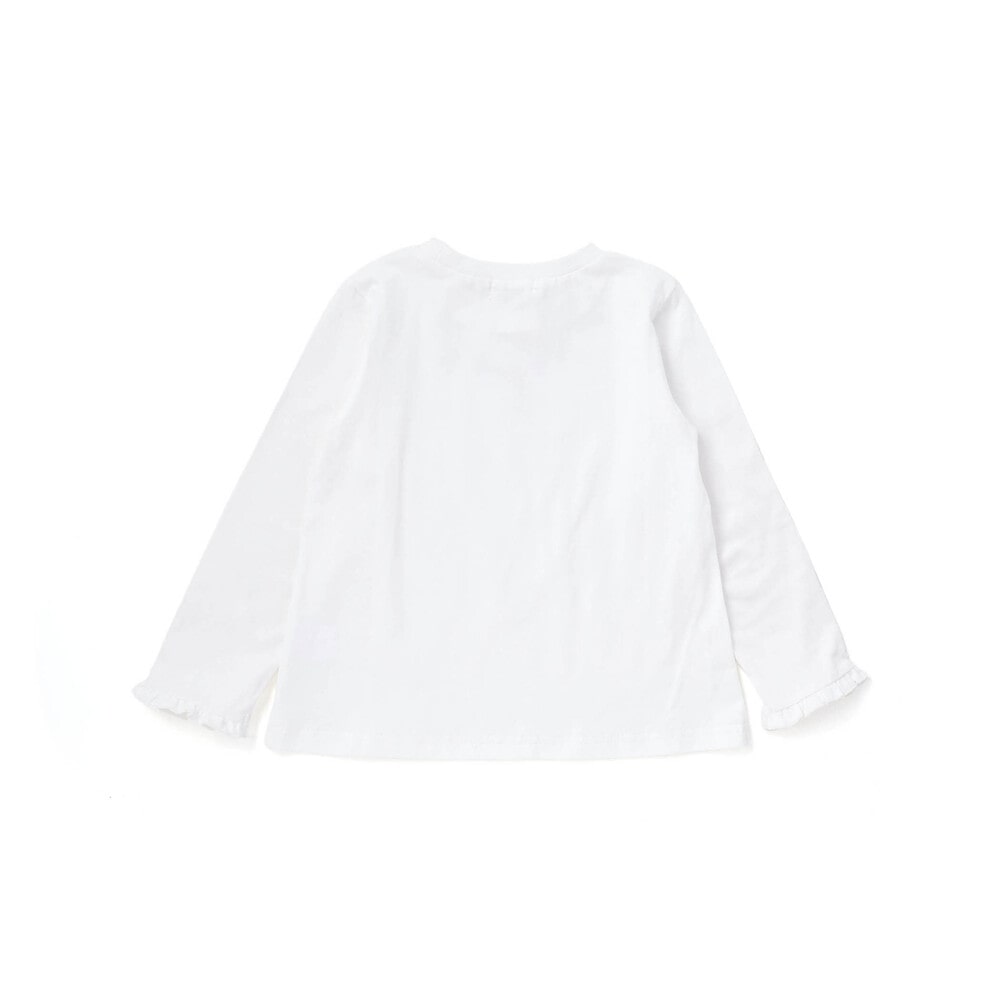 【スラプリ】袖口フリルTシャツ+裾刺しゅうチュニックセット(90~130cm) ピンク 90cm