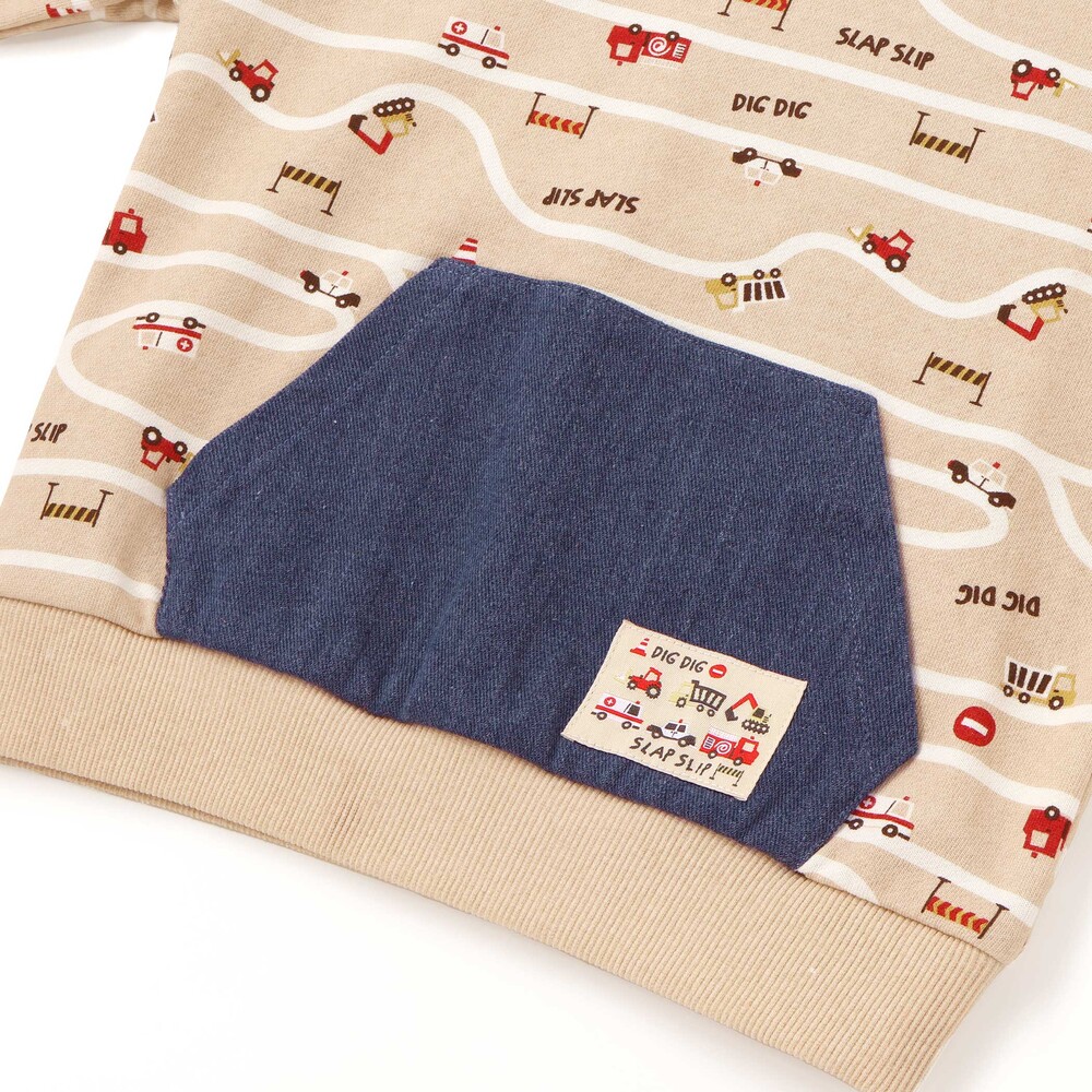 デニムカンガルーポケット付きトレーナー(80~130cm) オフホワイト系 80cm