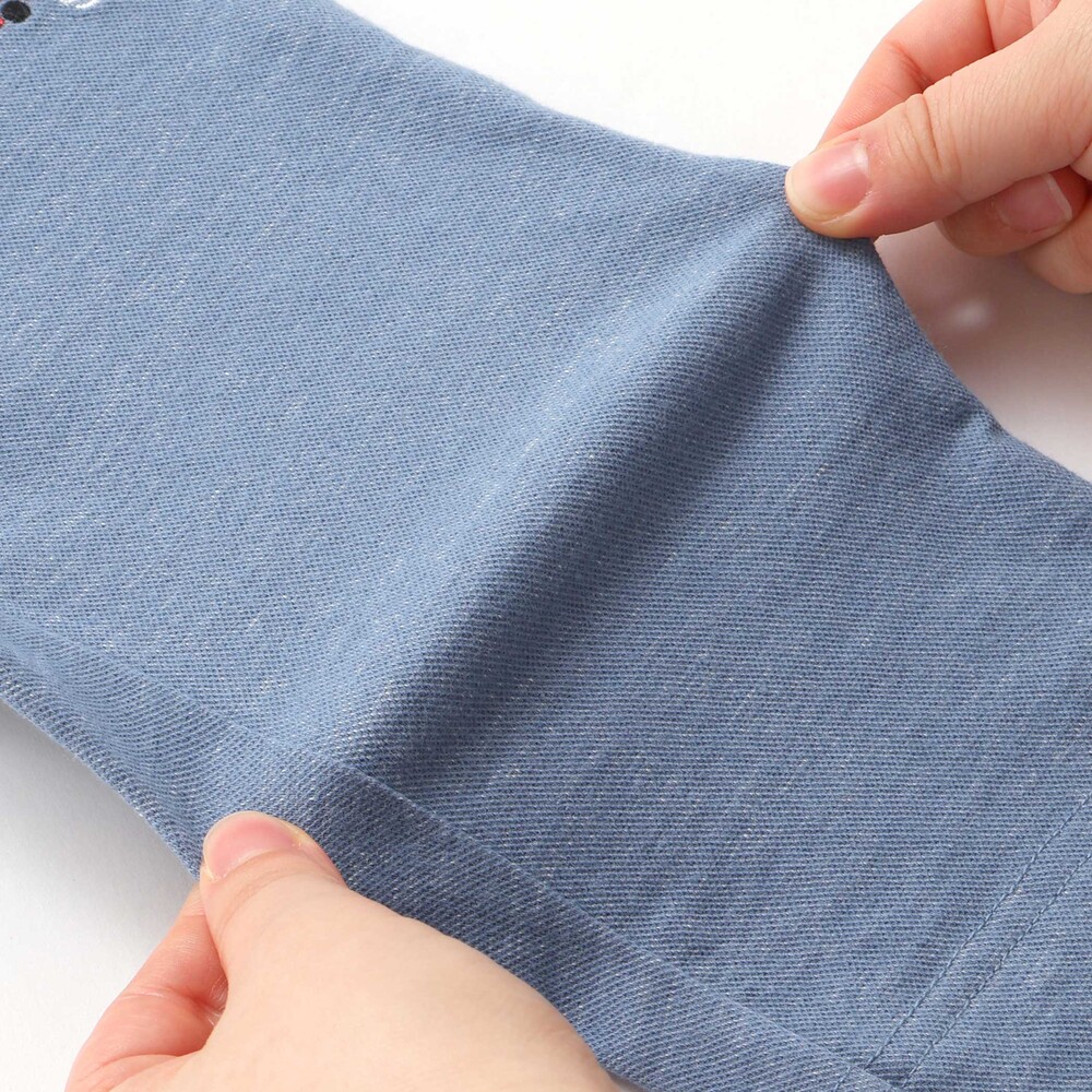 裾折り返し7分丈ツイルパンツ(80~120cm) ブルー 80cm