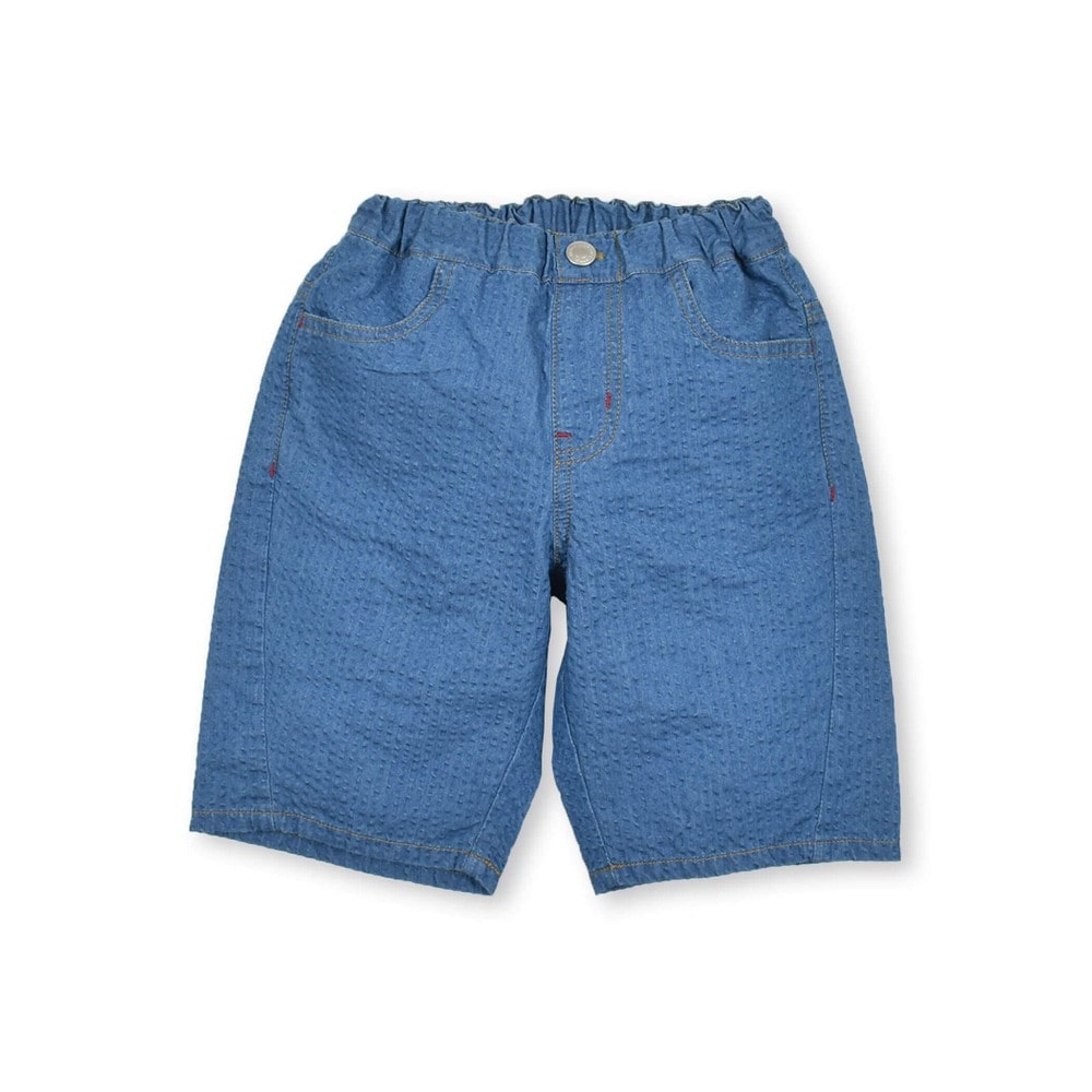 サッカーデニムシンプル5分丈パンツ(80~130cm)(80cm ブルー