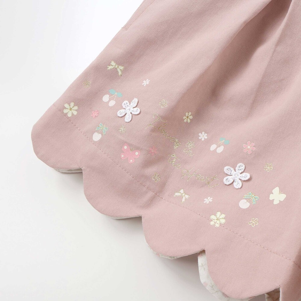 キラキラプリント裾スカラップリボン付きショートパンツ(90~130cm) ブルー 90cm