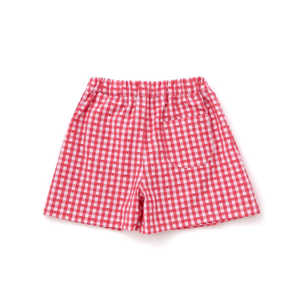 【お揃い】チェックプリーツスカパン(90~130cm) レッド系 90cm