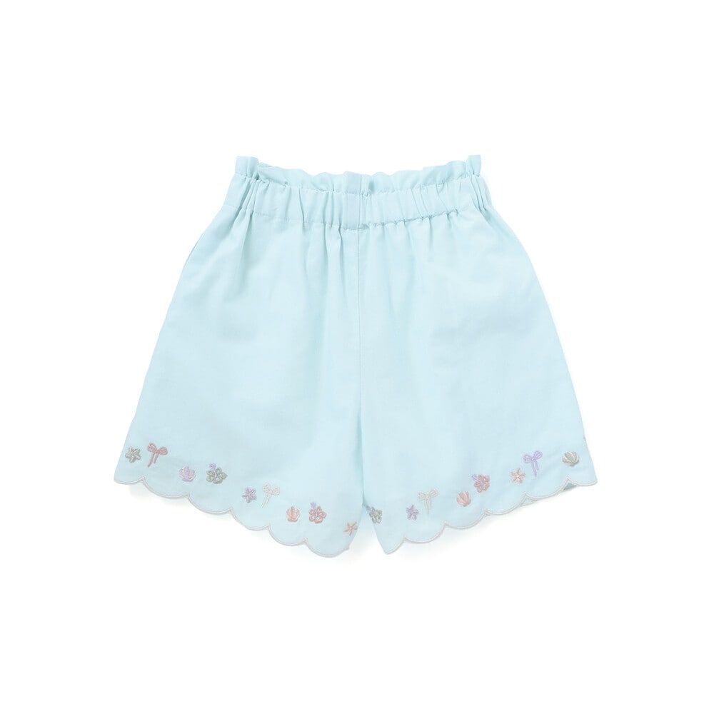 裾スカラップシャンブレー&花柄ショートパンツ(90~130cm) ピンク系 90cm