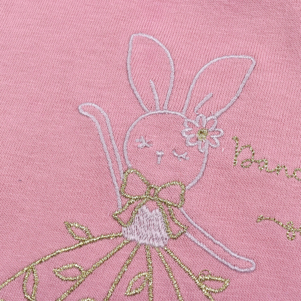 バレリーナ 刺繍 ロゴ 天竺 Tシャツ (80~130cm)(80cm オレンジ