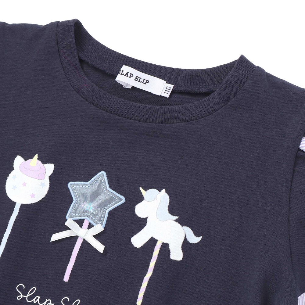【接触冷感】ドロストペタルスリーブ半袖Tシャツ(80~130cm) ホワイト 80cm