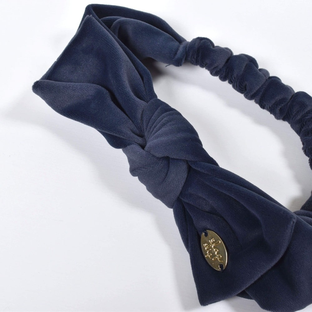 チャーム ベロアフリース リボン カチューム ベビー ネイビー ワンサイズ