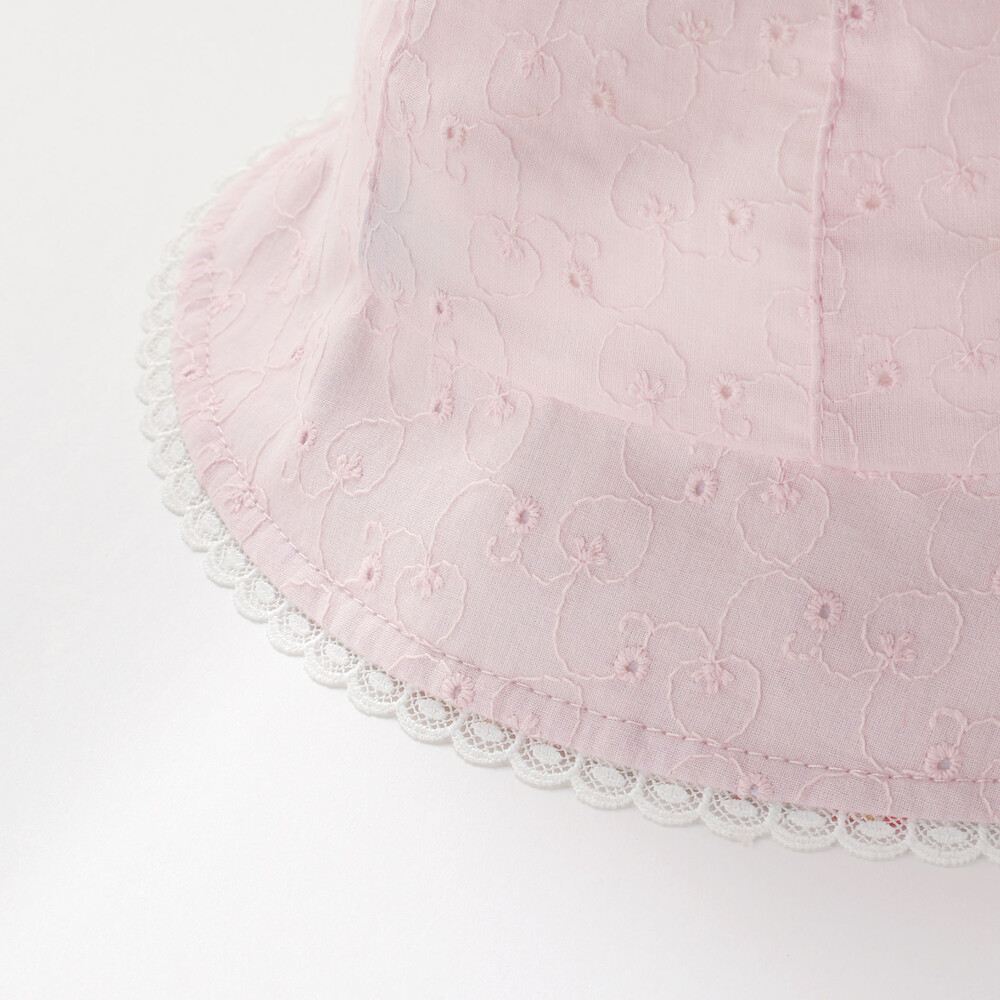 日よけ&レース付き帽子ベビー(46~48cm) ホワイト 46cm